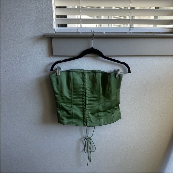GUIZIO green corset top size M - Picture 4 of 5